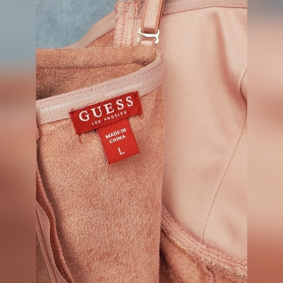 GUESS LOS ANGELES COCOS FAUX SUEDE MINI WOMEN'S DRESS SIZE L - Picture 9 of 15